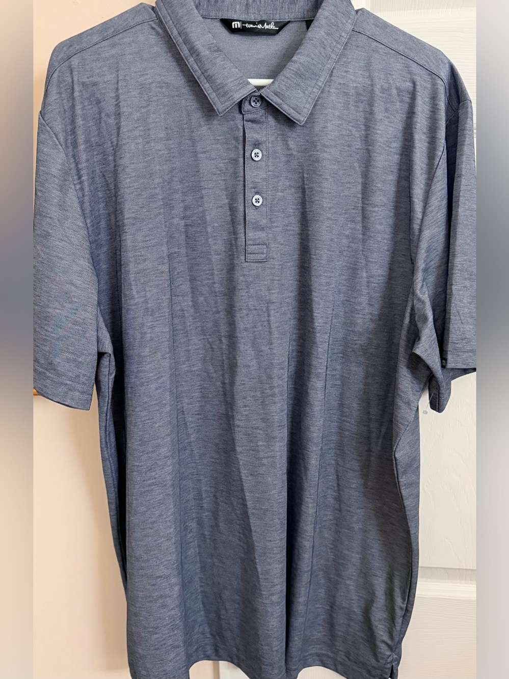 Travis Mathew Blueish Grey Men’s XXL Short Sleeve Polo Shirt